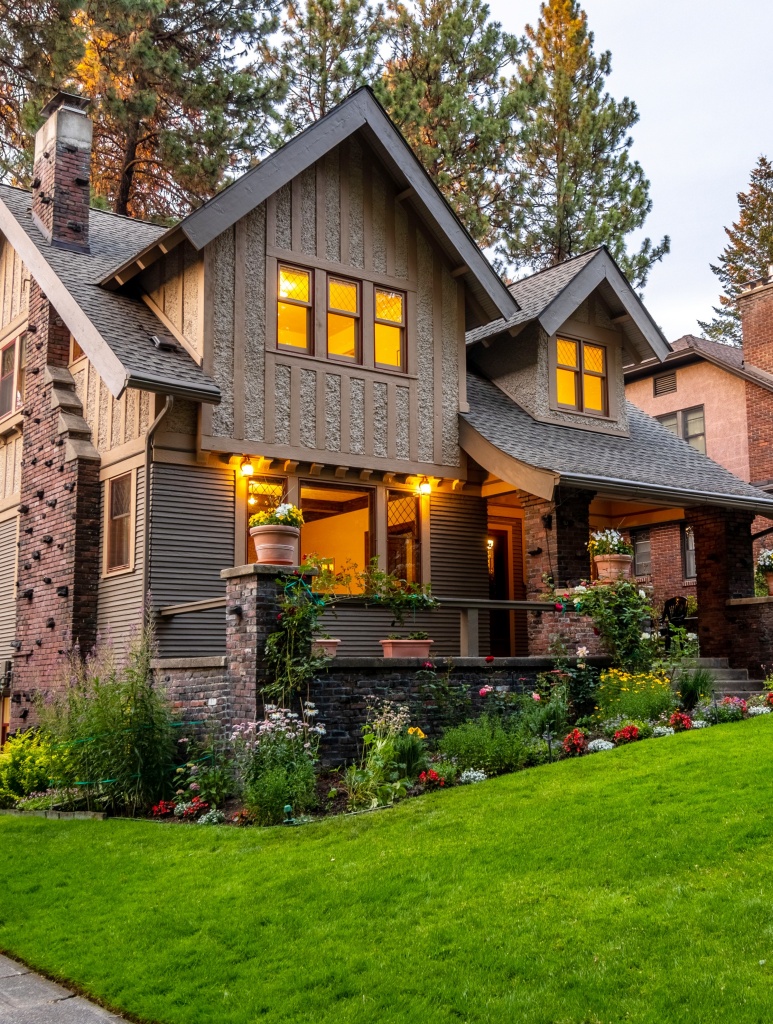 foundation garden in front of suburban home